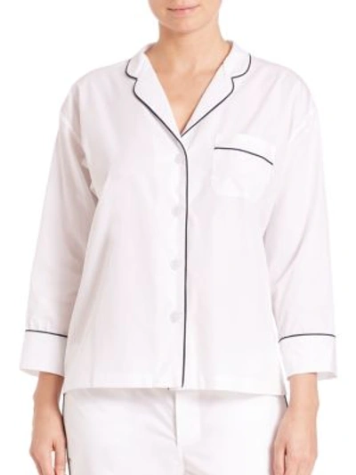 Sleepy Jones Marina End On End Pajama Shirt In White