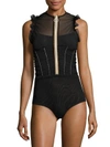 MAISON MARGIELA Ruched Zip-Front Bodysuit