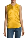 HELMUT LANG Armhole Ruched Silk Tank Top