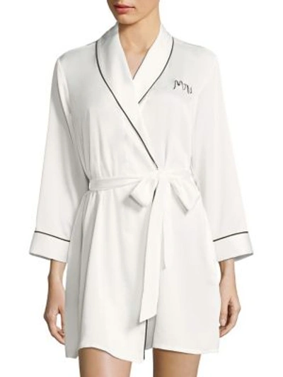 Shop Kate Spade Long Sleeve Embroidered Robe In Ivory Bridal