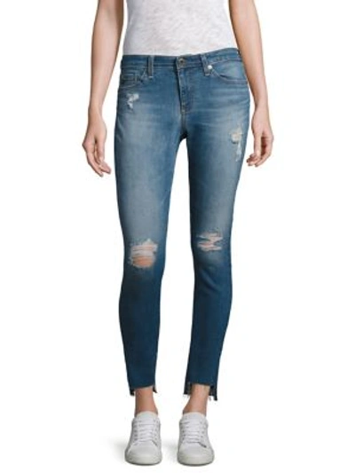 Ag Middi Distressed Step Hem Ankle Skinny Jeans In Iconic