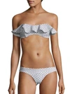 LISA MARIE FERNANDEZ Two-Piece Natalie Flounced Polka Dot Bikini Set