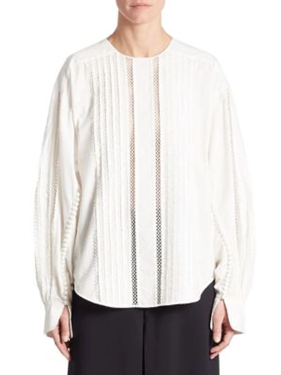 Shop Chloé Soft Washed Cotton Button-trimmed Shirt In White