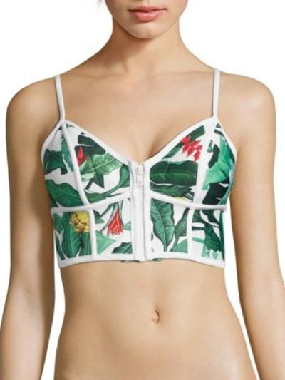Duskii Oasis Bustier Bikini Top In Palma Floral