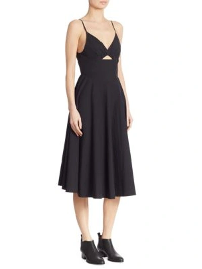 Shop Alexander Wang T Cutout Cotton Poplin Dress In Black