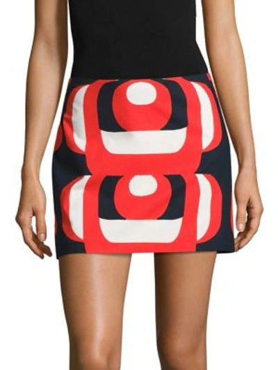 Milly Amphora Mod-print Miniskirt, Red Multi