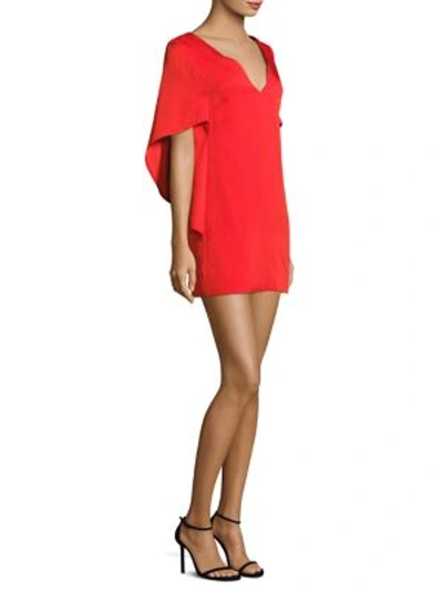 Milly Beetle Stretch-silk Slim Minidress, Red In Tomato