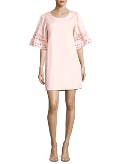 Shop See By Chloé Ruffled Cotton Poplin Dress In Blush