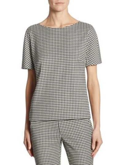 Max Mara Ares Houndstooth Blouse In Black