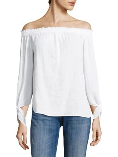Generation Love Cynthia Off-the-shoulder Cotton Gauze Top In White
