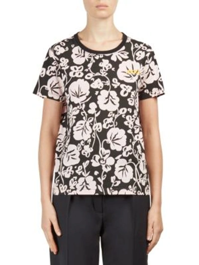 Kenzo Floral-print Cotton Tee In Faded Pink