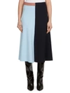 CEDRIC CHARLIER Wool & Cashmere Colorblock Skirt