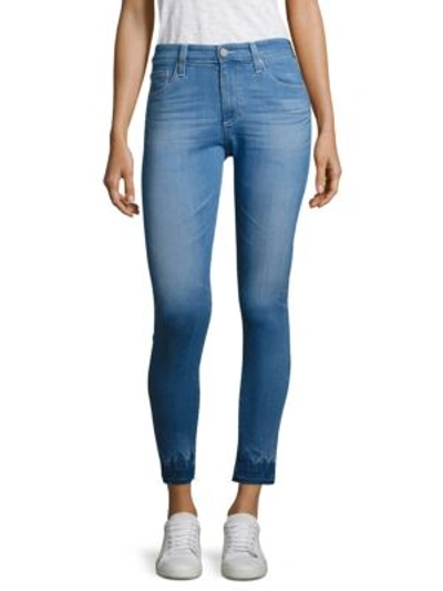 Ag Farrah High-rise Released Hem Ankle Skinny Jeans In Blue
