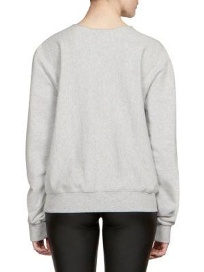 Shop Saint Laurent Lace-up Sweatshirt In Faded Grey