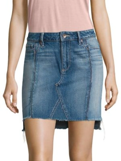 Paige Alethea Cutoff Denim Miniskirt In Riverly