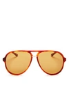 GUCCI Aviator Sunglasses, 61mm,2422808AVANA