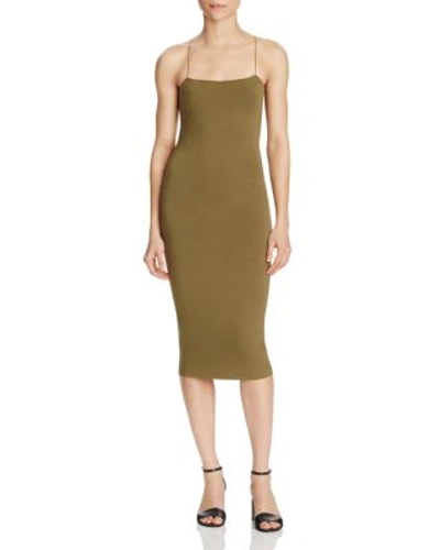 Shop Alexander Wang T T By Alexander Wang Strappy Tank Dress In Army Green