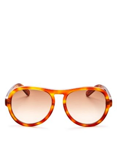 Shop Chloé Marlow Zyl Aviator Sunglasses, 59mm In Blonde Havana/blonde Gradient