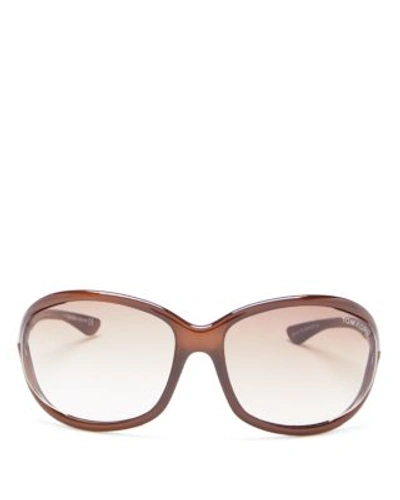 Shop Tom Ford Jennifer Polarized Sunglasses, 61mm In Dark Brown