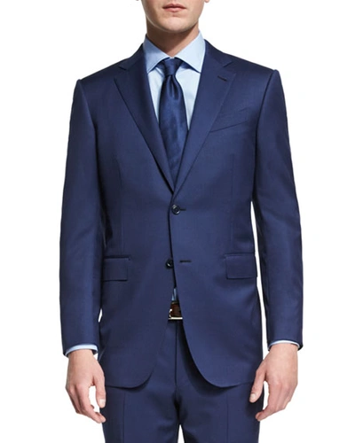 Ermenegildo Zegna Trofeo&reg; Wool Textured Two-piece Suit, Navy In Blue