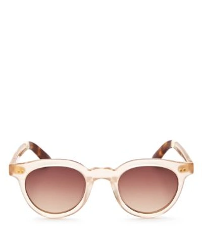 Shop Toms Fin Round Sunglasses, 47mm In Matte Champagne/brown Gradient