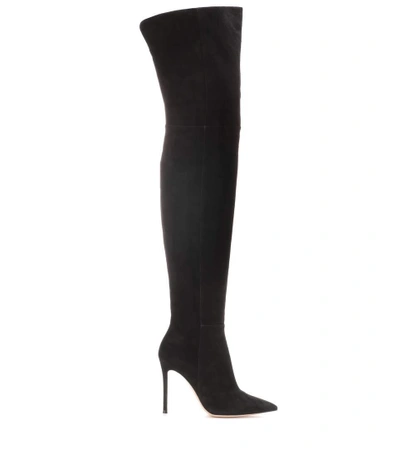 Shop Gianvito Rossi Suede Over-the-knee Boots