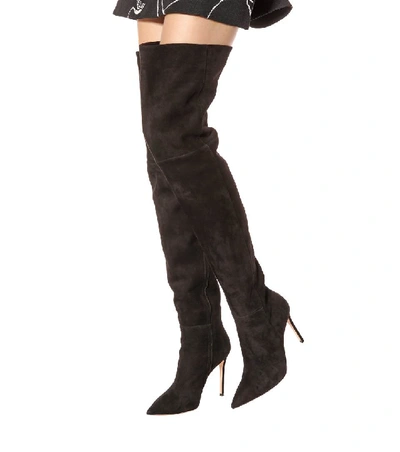 Shop Gianvito Rossi Suede Over-the-knee Boots