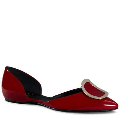 Shop Roger Vivier Dorsay Ballerinas In Patent Leather In Red