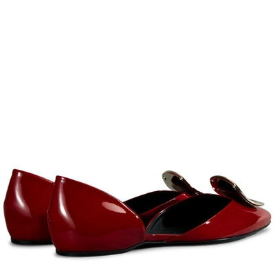 Shop Roger Vivier Dorsay Ballerinas In Patent Leather In Red