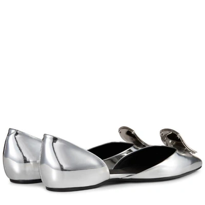 Shop Roger Vivier Dorsay Ballerinas In Leather In Silver