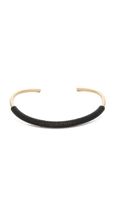 Madewell Bead Wrap Collar Necklace In True Black