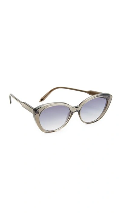 Victoria Beckham Exaggerated Kitten Sunglasses In Crystal Grey/grey