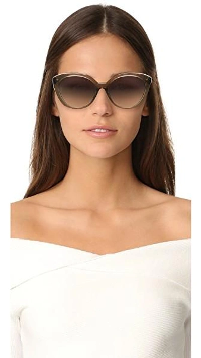 Shop Victoria Beckham Kitten Sunglasses In Crystal Grey/grey