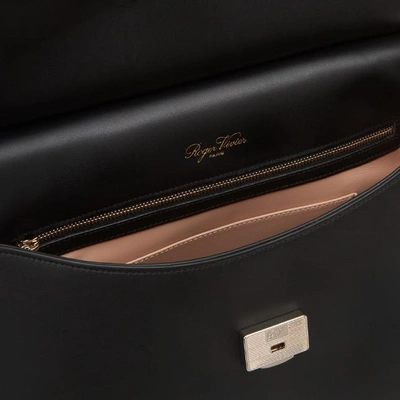 Shop Roger Vivier Small Viv' Cabas In Leather In Black