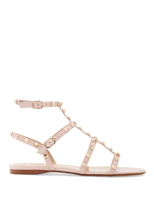 valentino rockstud sandals pink