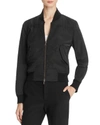 Vince Washed Shrunken Bomber Jacket, Black In Black