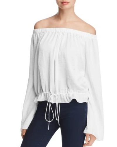 Shop Theory Odettah Off-the-shoulder Blouse In Ivory