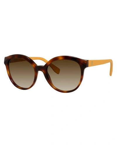 Fendi Two-tone Cat-eye Sunglasses In Brown Pattern