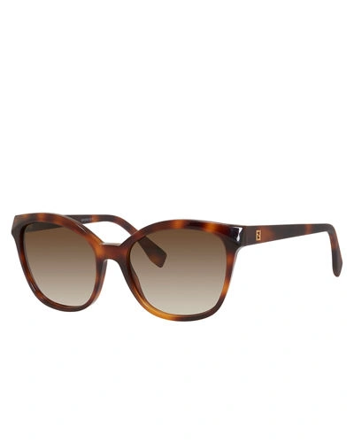 Fendi Squared Cat-eye Sunglasses In Brown Pattern
