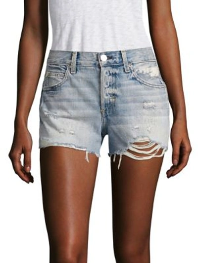 Amo Tomboy Distressed Cut Off Shorts In Starboard