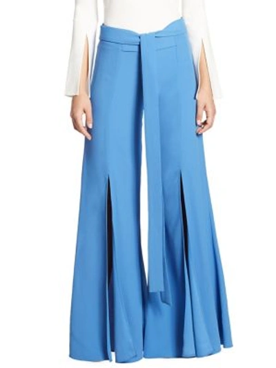 Alexis Rylance Belted Wide Leg Pants In Blue