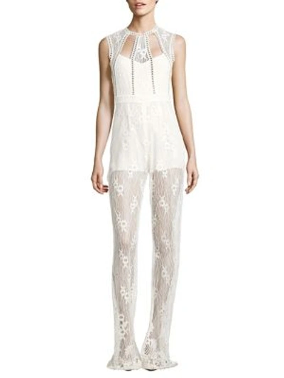 Shop Alexis Naya Cutout Lace Jumpsuit In White