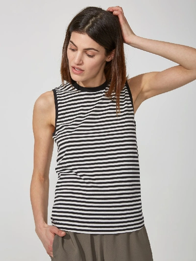 Shop Frank + Oak Striped Cotton Muscle Tank In Black And White