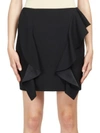 Givenchy Ruffle-detail Wool Mini Skirt In Black