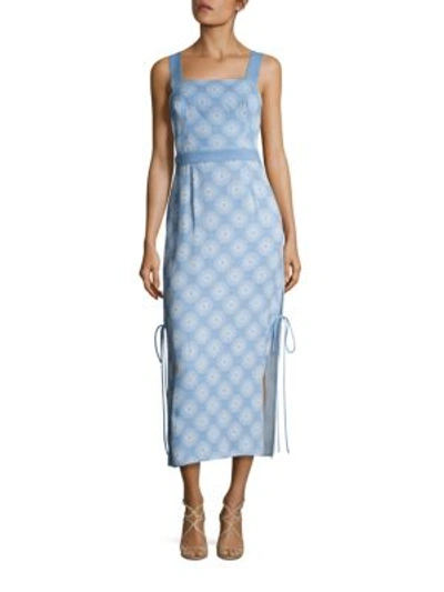 Shop Diane Von Furstenberg Sleeveless Midi Dress In Darnley Hortensia Blue