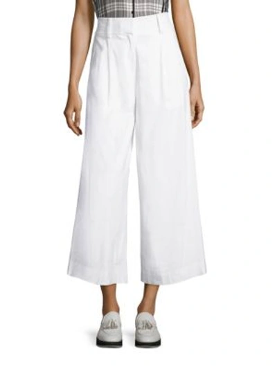 Diane Von Furstenberg Stretch Linen-blend Culottes In White