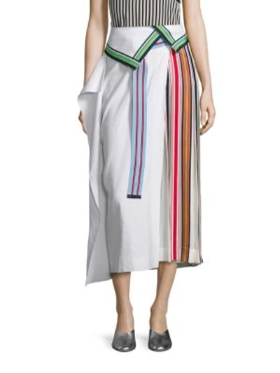 Shop Diane Von Furstenberg Side Pleated Ribbon Skirt In Opal