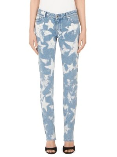 Givenchy Printed Low-rise Skinny Jeans In Pale Blue