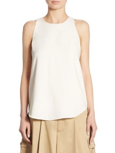 Polo Ralph Lauren Twill Sleeveless Top In Pure White