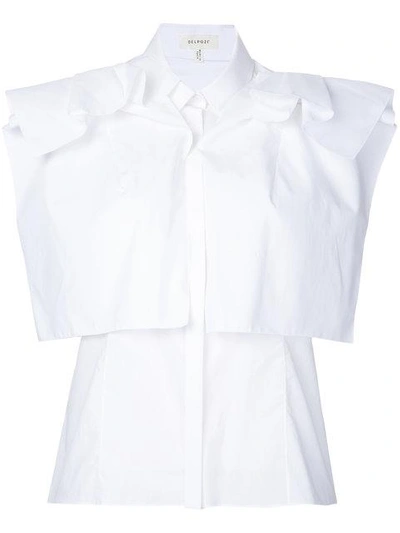 Shop Delpozo Sleeveless Layered Shirt - White
